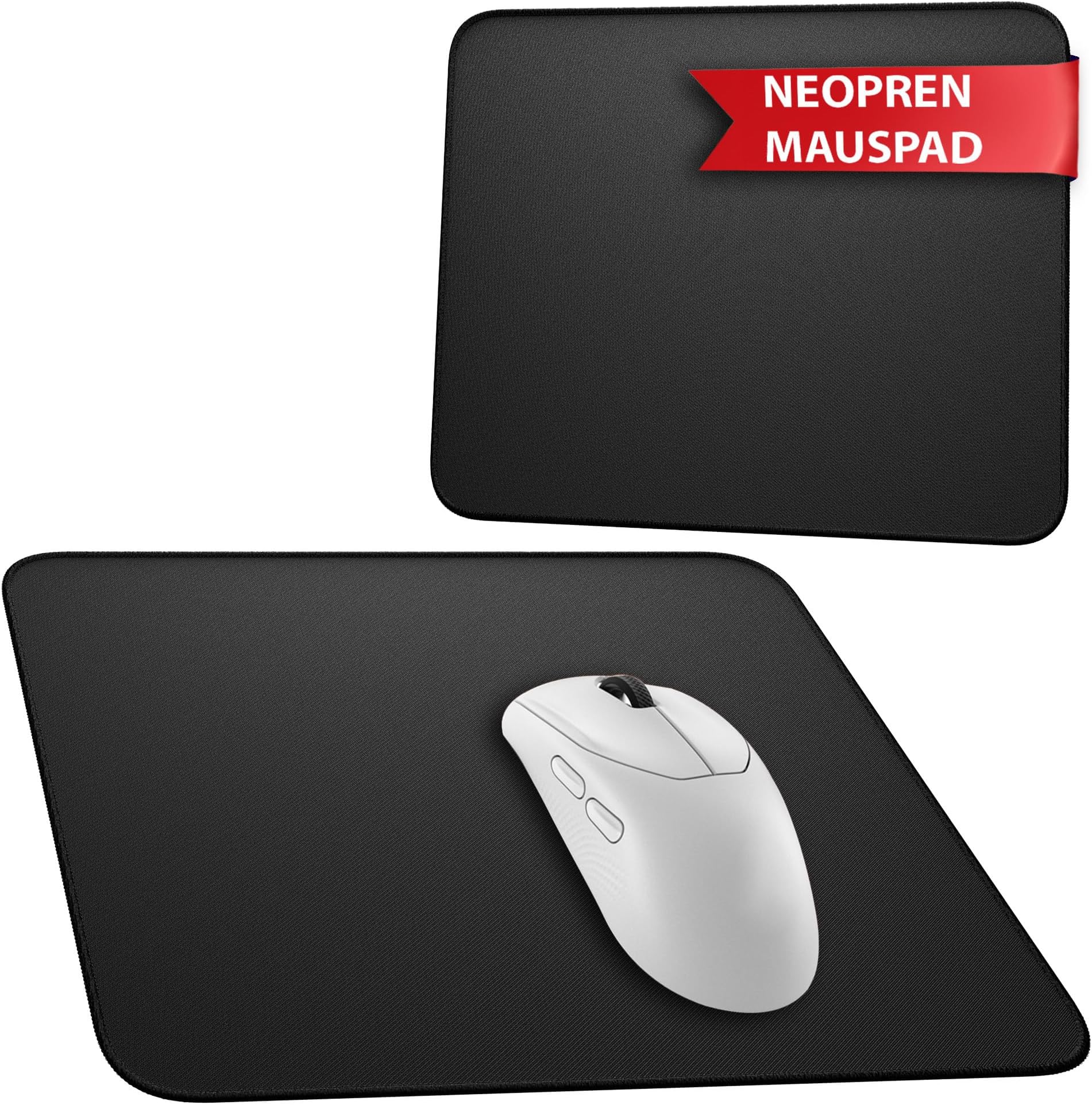 Fellowes Tappetino mouse in matriale riciclato – Base in gomma antiscivolo – Facile da pulire – Realizzato con materiali riciclati – Compatibile con mouse ottici e laser – 228 x 203 x 2 mm – Nero