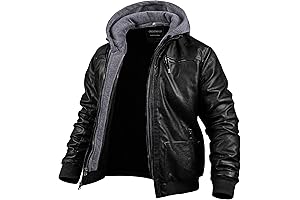 Men's Premium Leather Jacket with Detachable Hood: Unparalleled Style and Protection