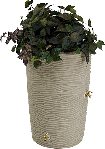 Good Ideas IMP-L50-SAN Impressions Barril de lluvia Palm, 50 galones, Sandstone