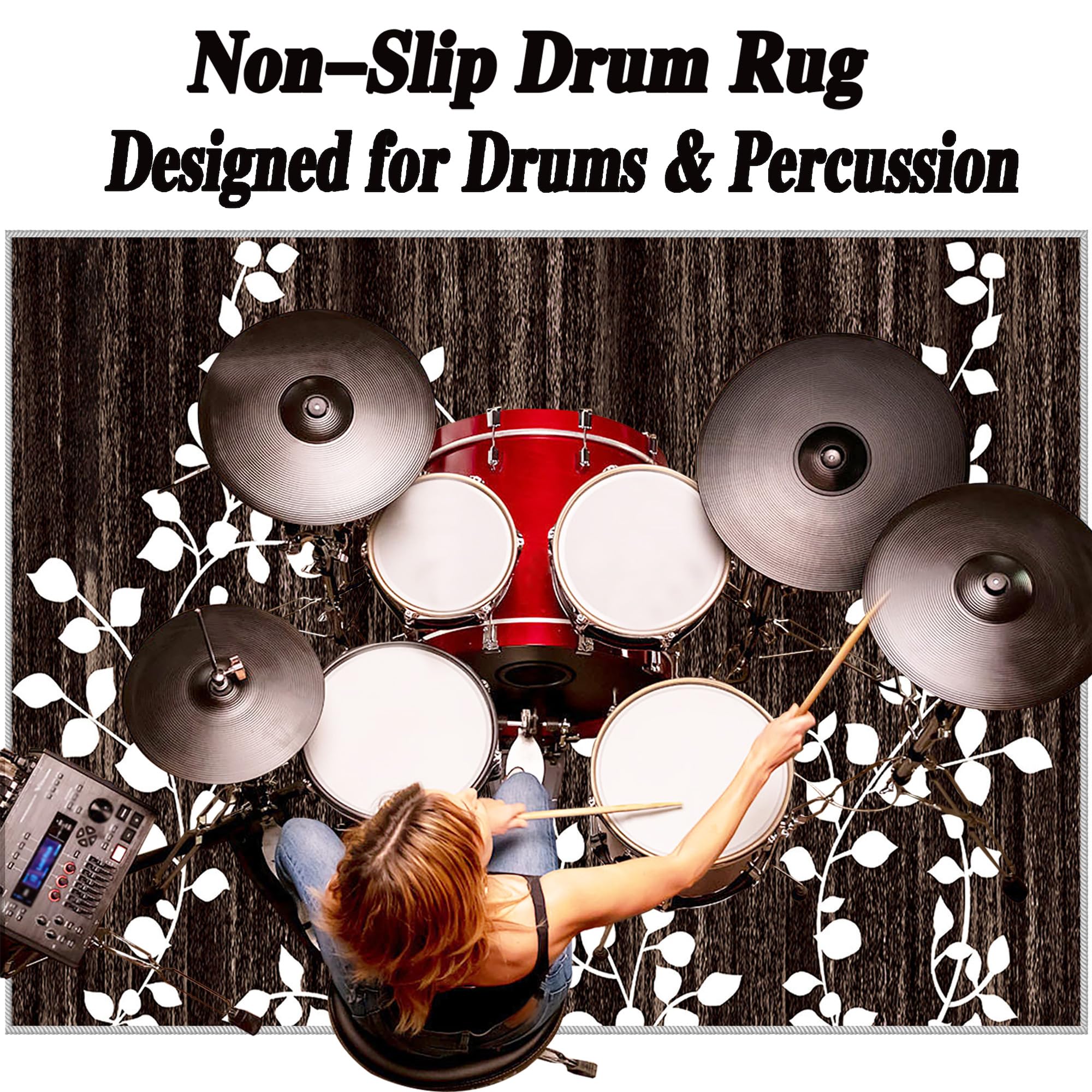 Tappeti per Batteria Tappetino per Batteria Acustica Tappeto A Tamburo Tappeto Drum Tappetino Antiscivolo Insonorizzato Elettroniche Rullante Acustica Snare Strumenti Musicali Coperta 210 x 180 cm