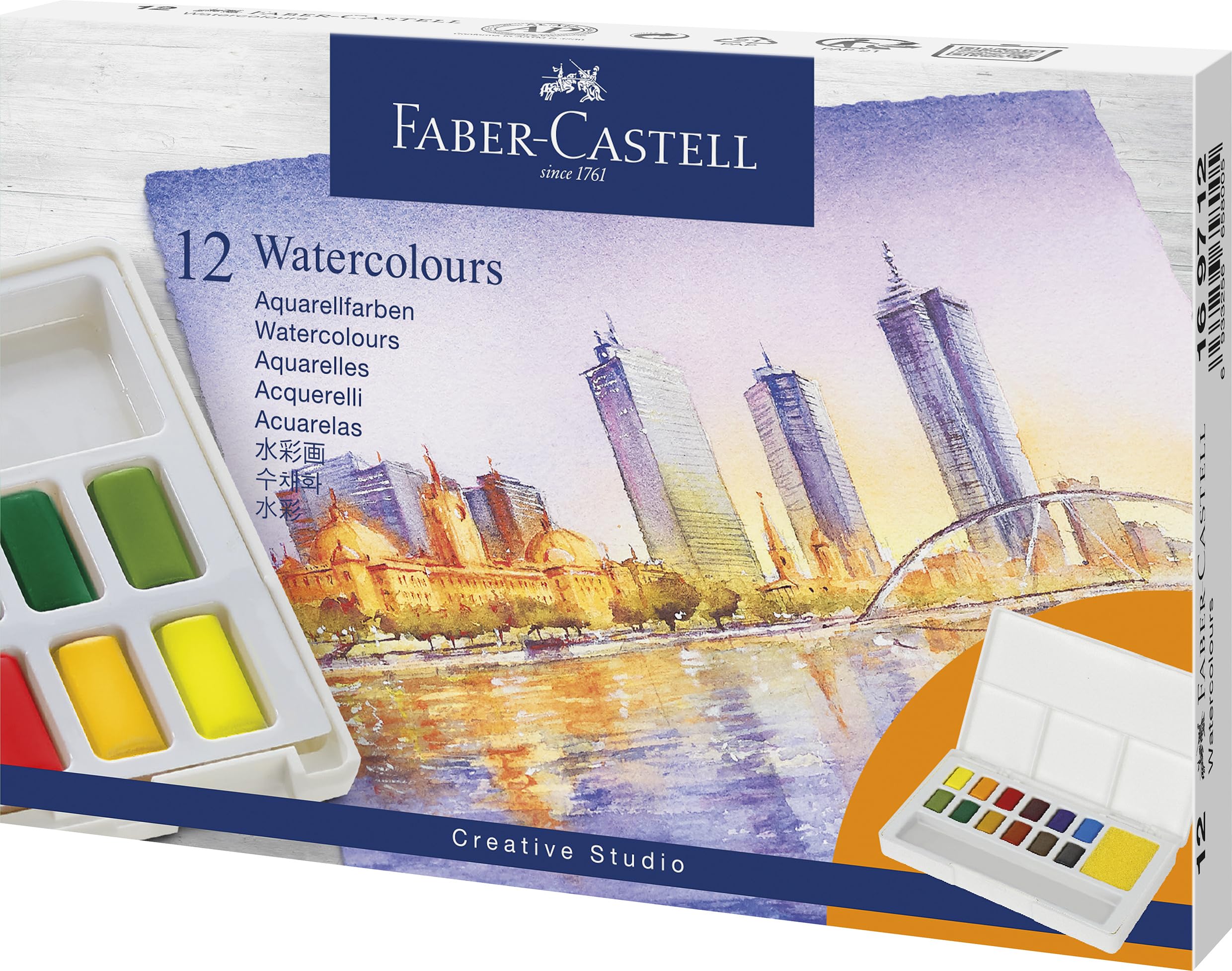 Faber-Castell Aquarellfarben in Näpfchen Watercolour Paint Set, Multicoloured