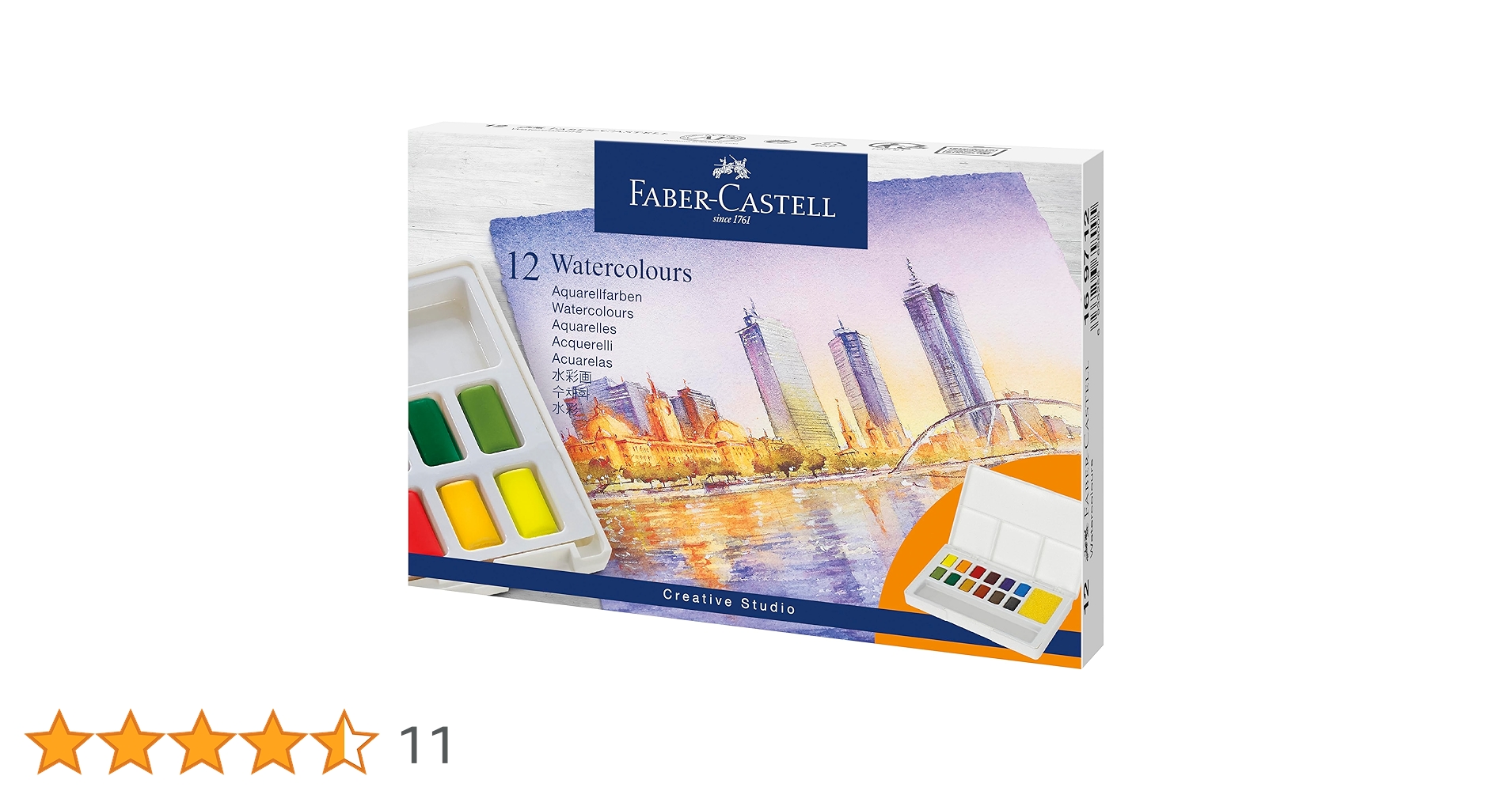 アート写真 Faber-Castell 169712 Set of 12 Watercolour Pots with Palette