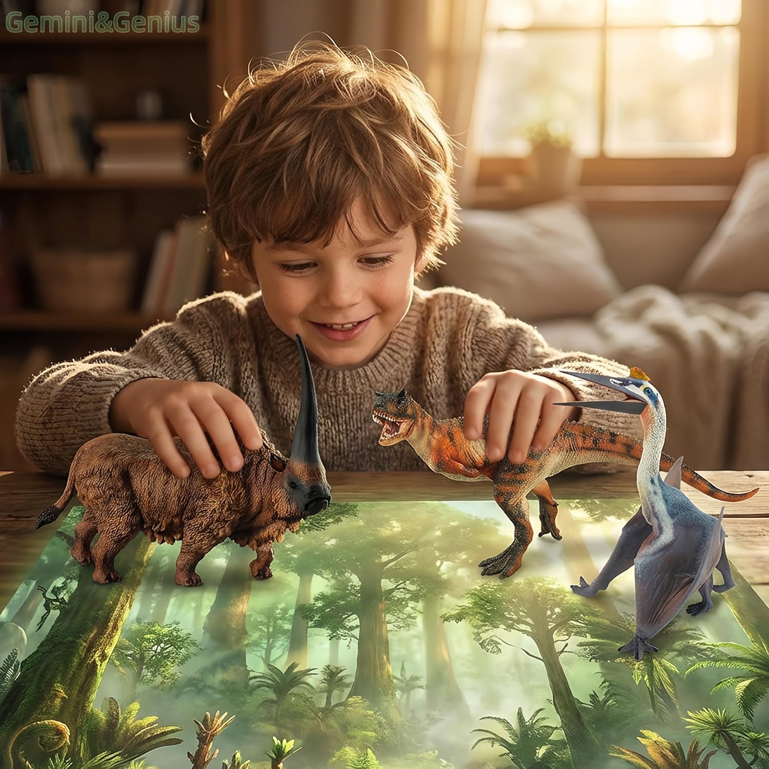 Gemini&Genius Pteranodon Toy for Kids, Quetzalcoatlus Dinosaur Action Figure, Pterodactyl Figurine, Large Flying Dinosaur Toy, Realistic Pternanodon Gift for Kids Display and Play