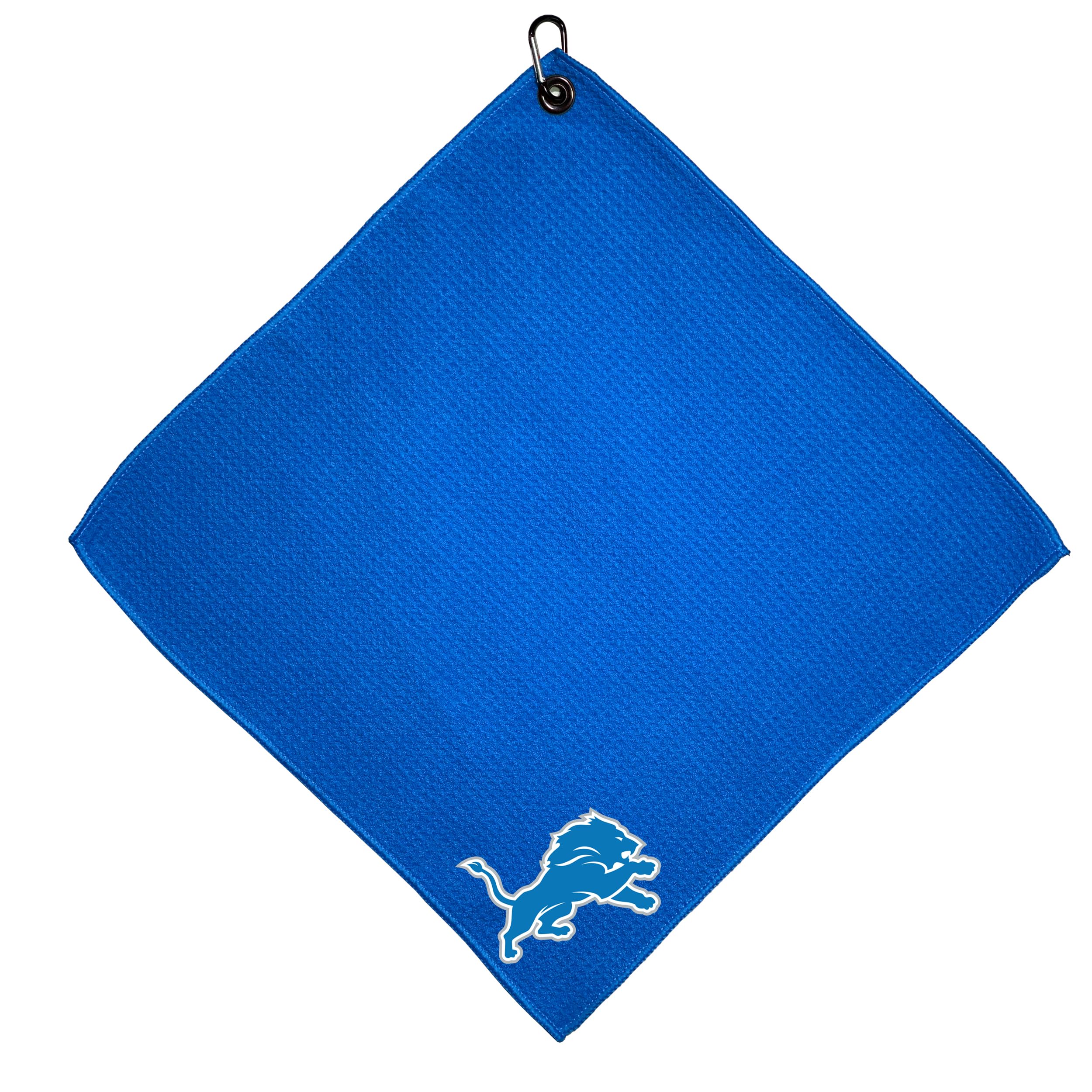 Team Golf NFL Detroit Lions 15x15 Golf Towel with Carabiner Clip, Premium Microfiber with Deep Waffle Pockets, Superior Water Absorption and Quick Dry Golf Cleaning Towel — image 1