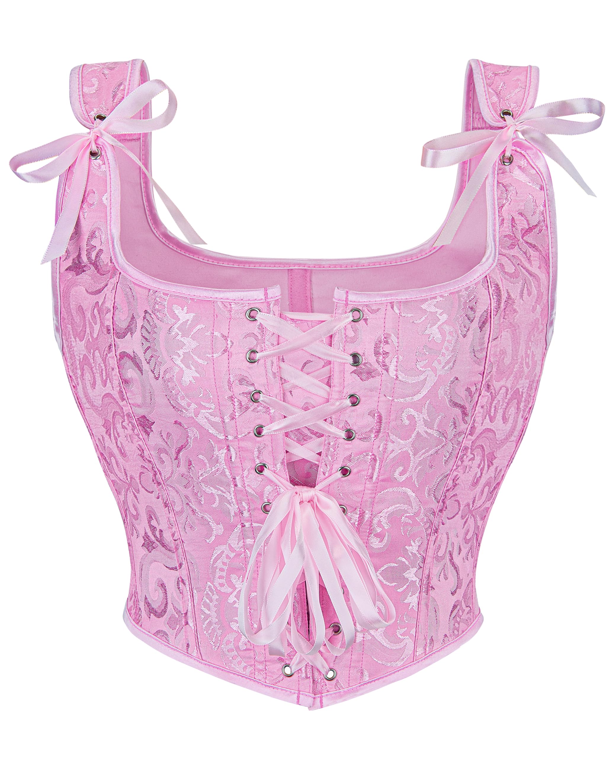 Wikoan Corsetto da Donna Top in Stile Gotico Bustino in Stile Principessa S-XXL