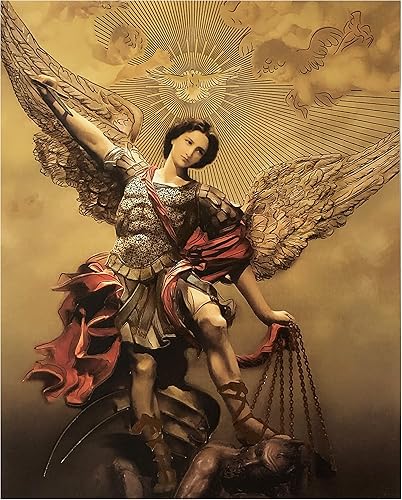 Saint St Michael Arcángel impresión sin marco católico cristiano arte de pared decoración del hogar, impresión de arte religioso para marco de