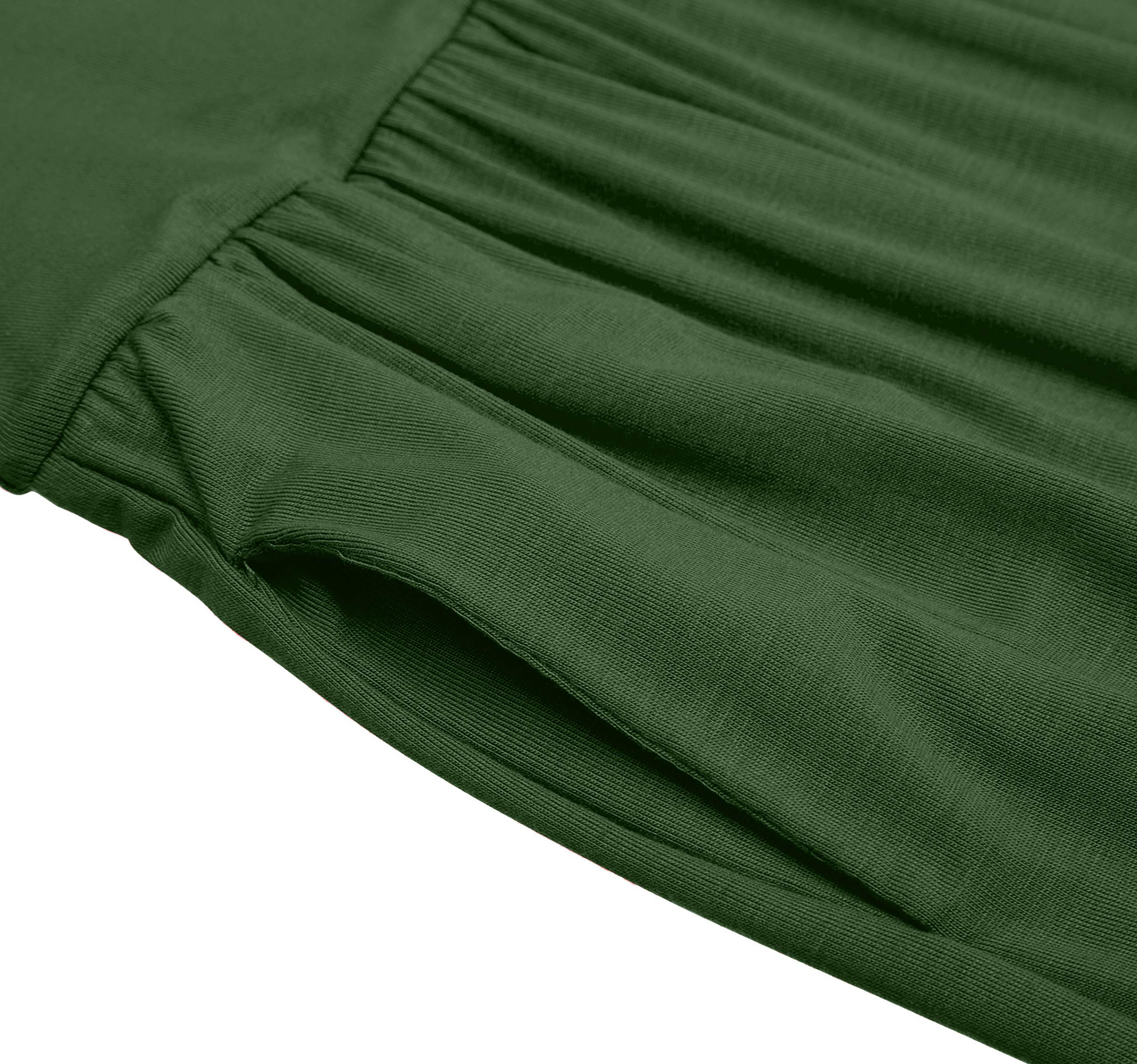 Maxi gonna lunga da donna con tasche, taglie forti - Verde - 54 IT/56 IT/4XL
