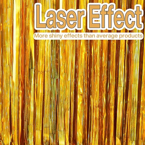 Vista 44 de PartyWoo Cortinas de flecos de aluminio plateadas, 2 serpentinas plateadas de 3.3 x 6.6 pies, telón de fondo con flecos, fondo de oropel, cortina