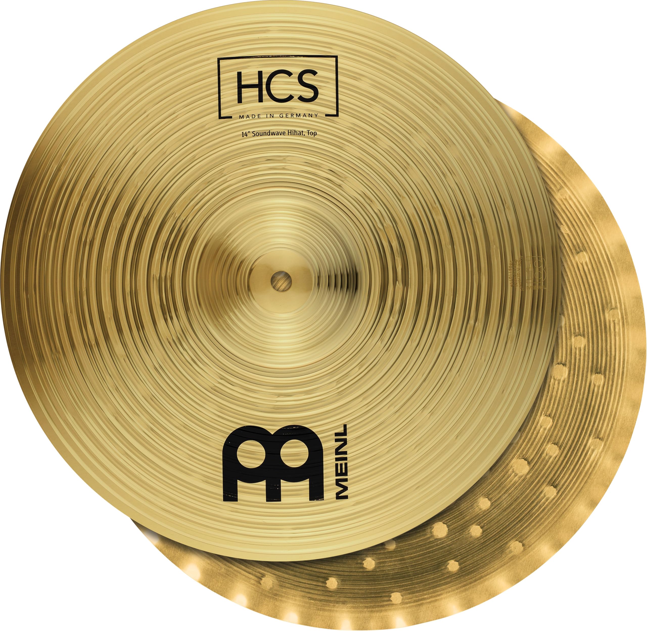Meinl Cymbals HCS 35.6 cm Soundwave Hihat Becken für Schlagzeug, Paar – MADE IN GERMANY