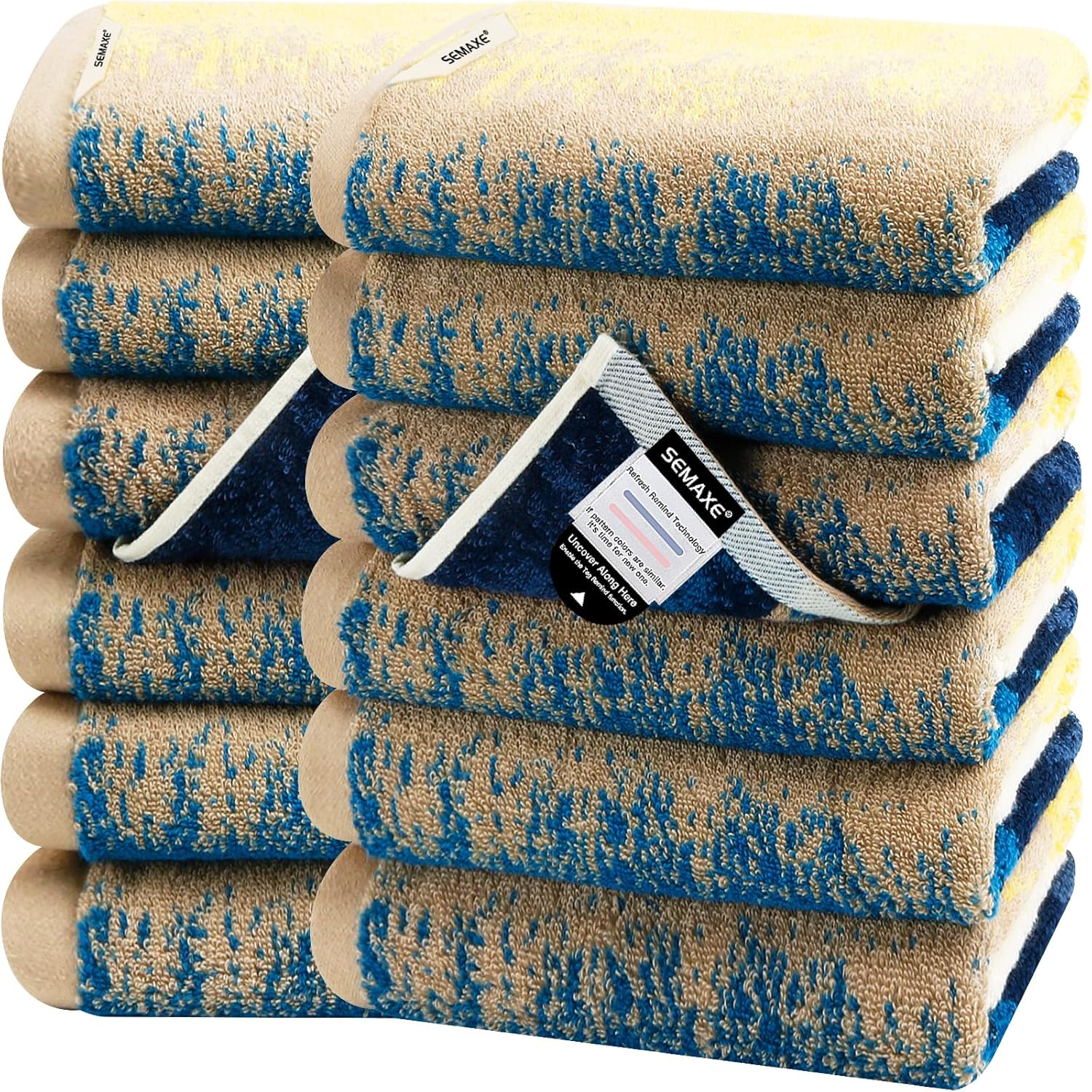 Amazon.com: SEMAXE 12 Pack Hand Towels for Bathroom, 100% Cotton Towels ...