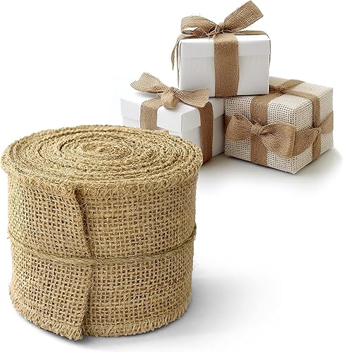 Cinta de arpillera de 3 pulgadas de ancho, cinta de tela de arpillera, cinta de arpillera de 10 yardas para manualidades, envoltura de flores de