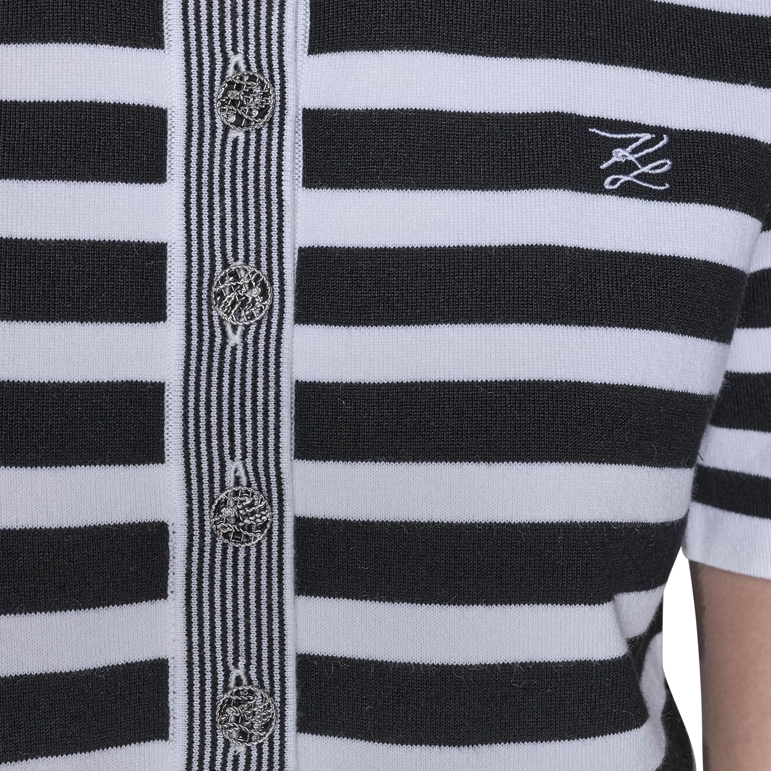 Karl Lagerfeld Women's Stripe Classic Fashion Sweater
