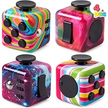JOYIN 4PCS 6 Sided Infinity Cube, Cube Anxtiety Relief Toy for Kids and Adults, Silent & Audible Cube for ADD/ADHD/OCD, Handheld Sensory Toy, Focus and Relaxation, Mindfulness Aid