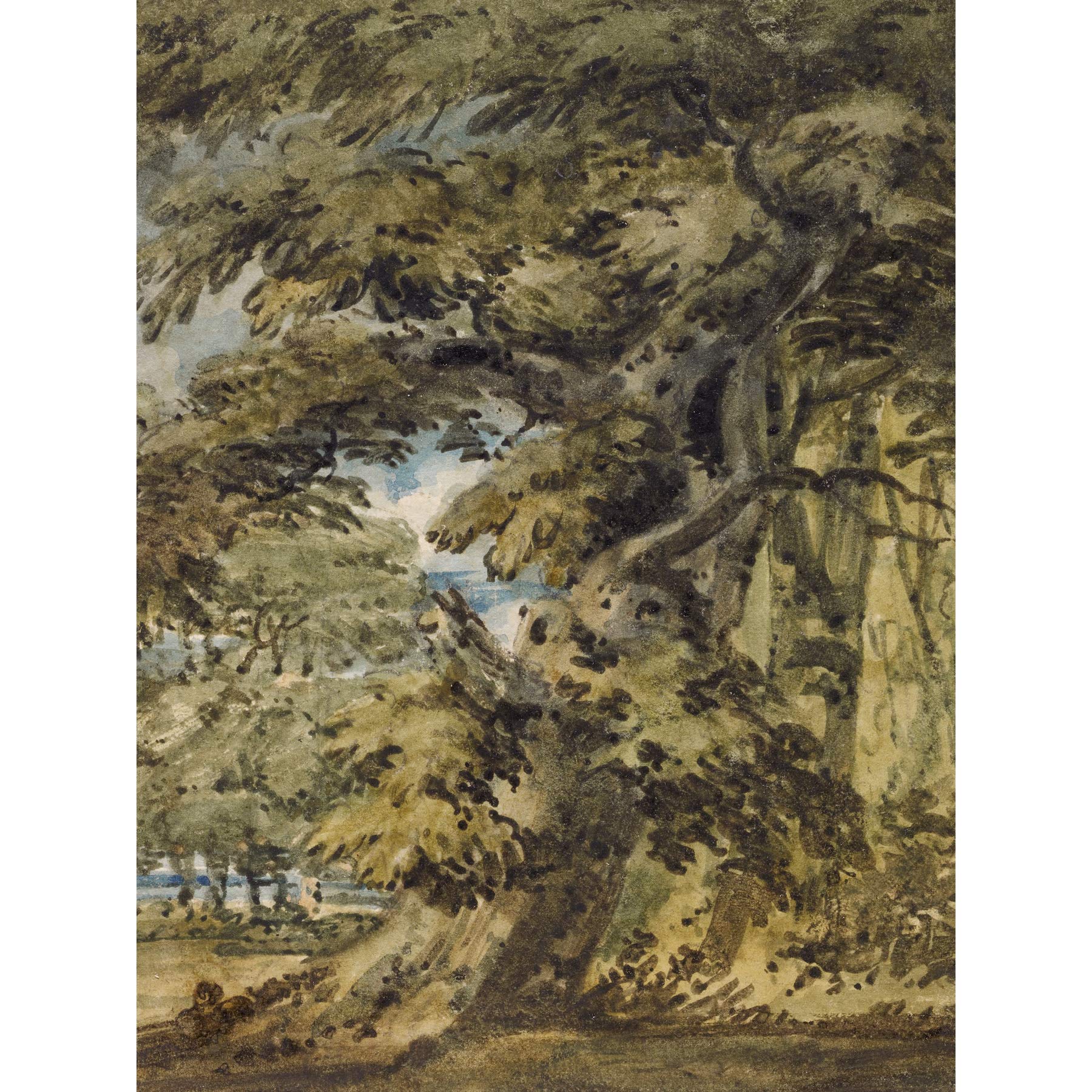 Artery8 Girtin Wooded Landscape Painting Large Wall Art Poster Print Thick Paper 18X24 Inch