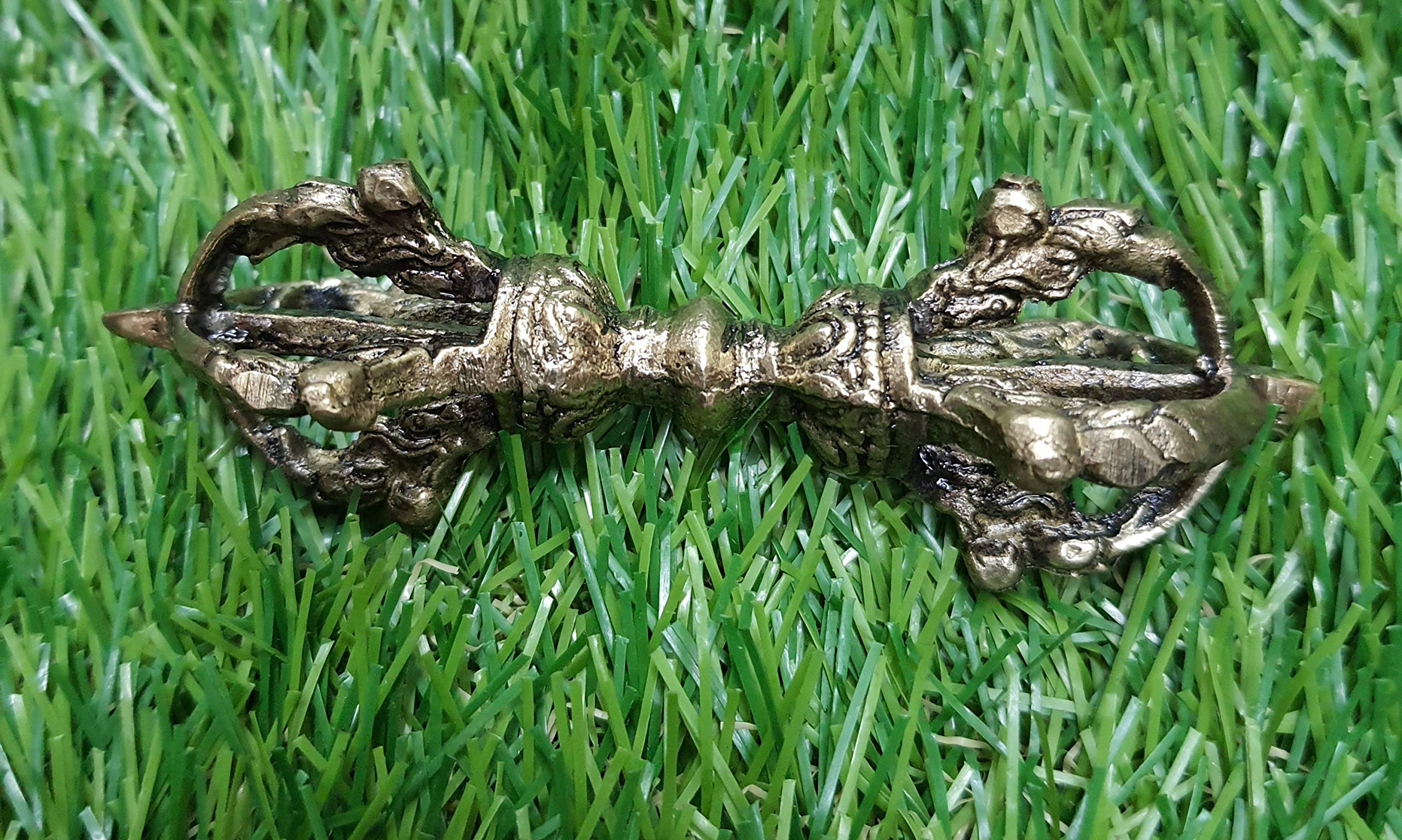 NIM Brass Tibetan Buddhist Style dorjee/Vajra Ritual Tools Also Named as Thunderbolt Used for Pooja Meditation in 3.5 inch