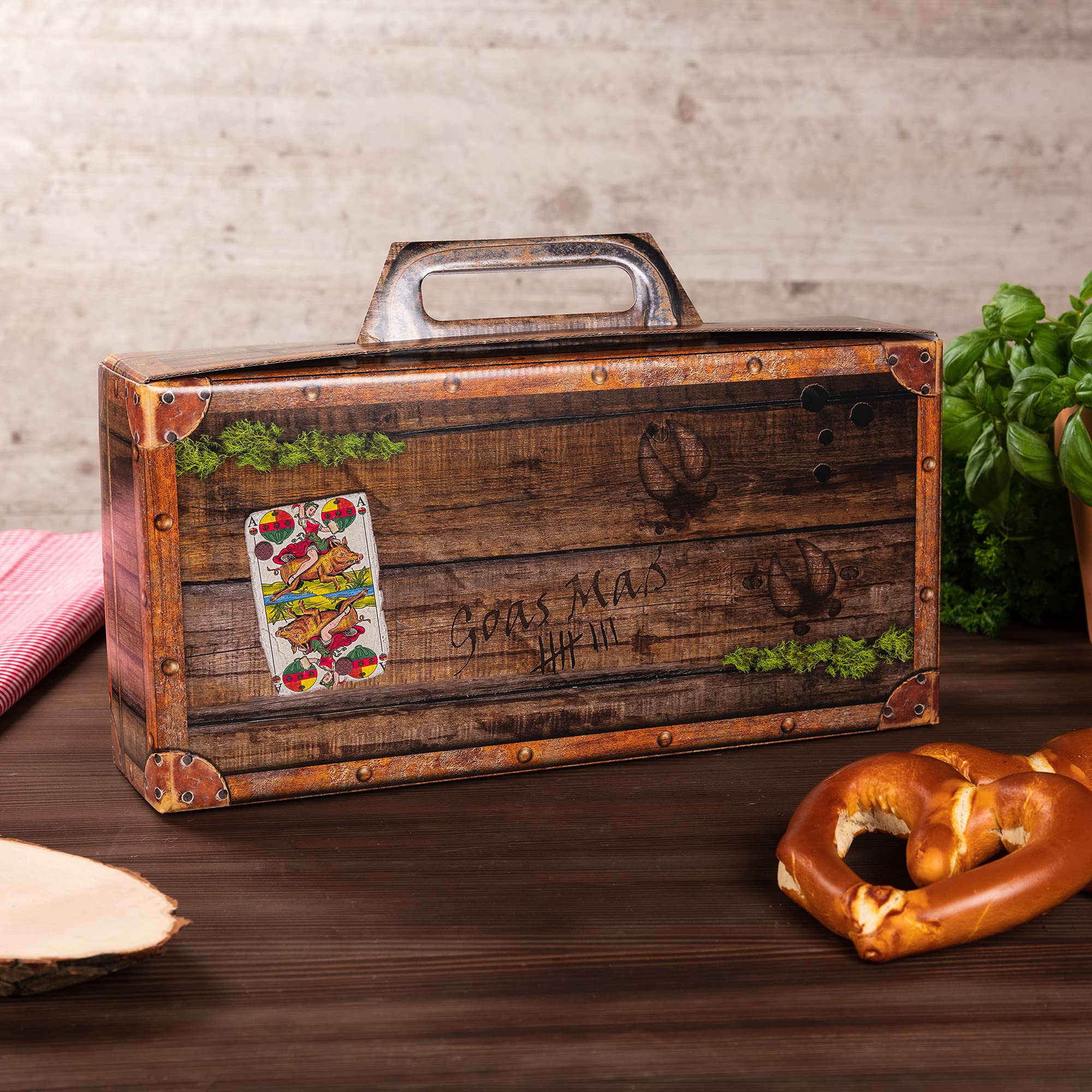 WURSTBARON® Feierabend Set ideales Paket für den Feierabend Wurstpaket aus Salami Snacks, Bayerischen Bier, Kabeltrommel und Taschenmesser