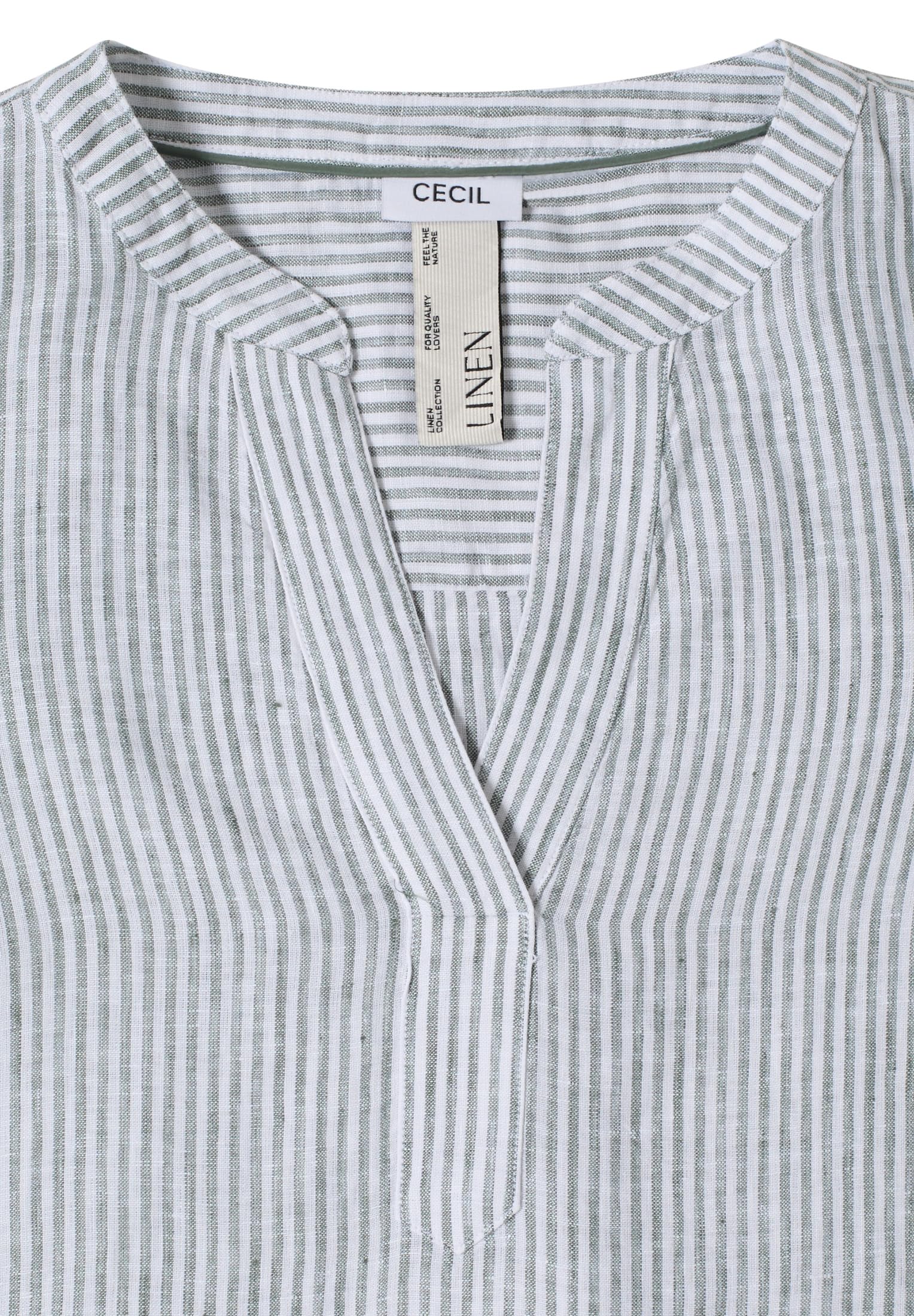 Cecil 3/4-Arm Bluse mit Split Neck aus Leinen