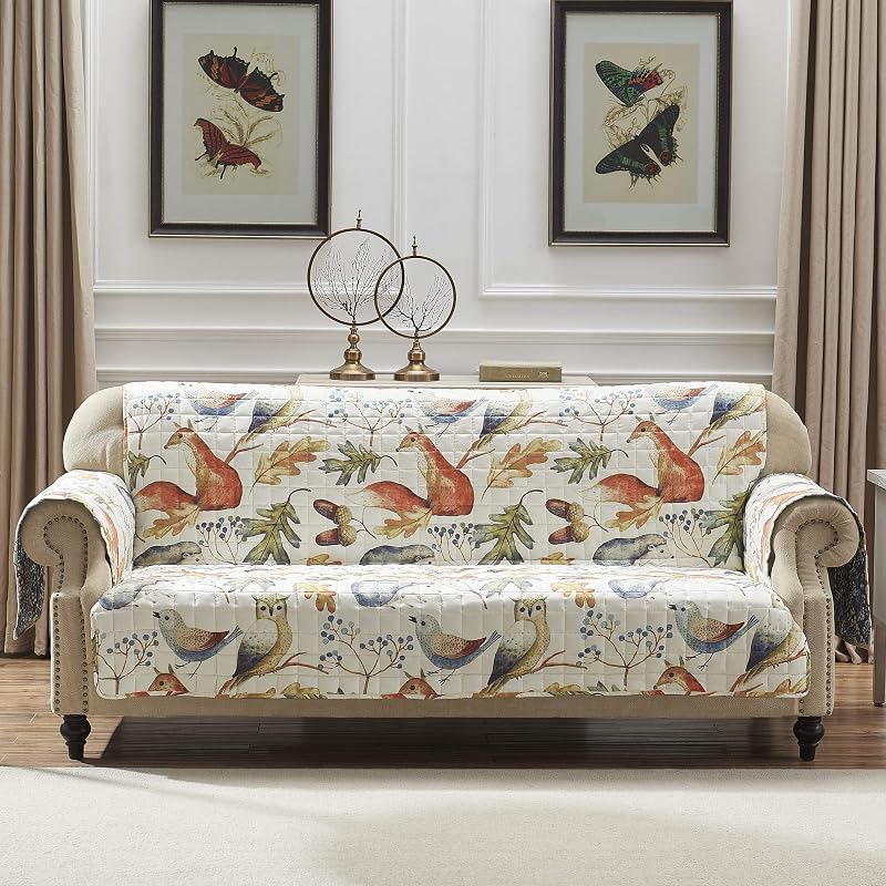 Greenland Home Willow Reversible Slipcover - Furniture Protector - Sofa - Natural
