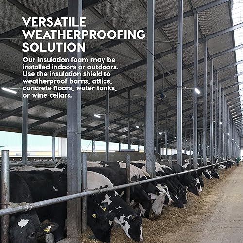 Miniatura 3 de EconoHome Rollo de aislamiento reflectante de calor, núcleo de aislamiento de espuma de 0.118 in, hoja de protección térmica de aluminio de doble