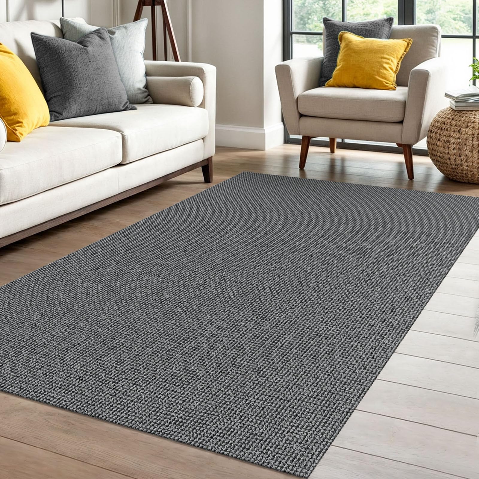 IOHOUZE Washable Area Rug 4x6 Non Slip Rubber Backed Woven Rugs for Entryway Indoor Bedroom Rugs Kitchen Rug Floor Throw Carpet for Entrance Front