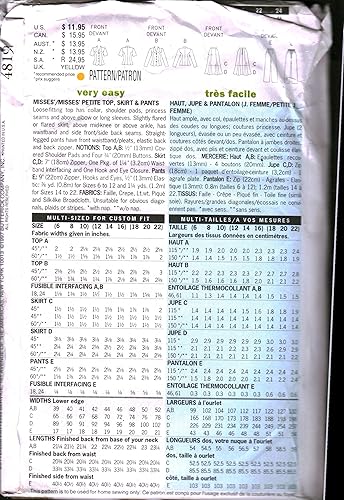 Miniatura 2 de 4819 Misses Butterick - Pantalones de falda con patrón de costura