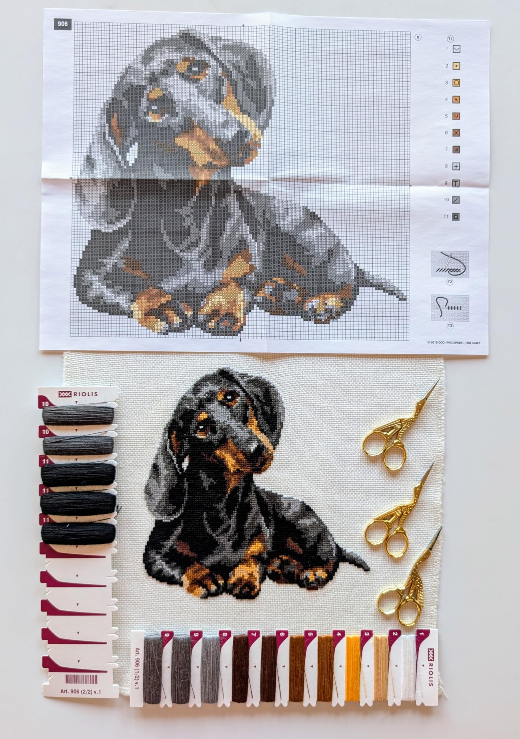 RIOLIS Dachshund Cross Stitch Kit - Beginner Friendly -7