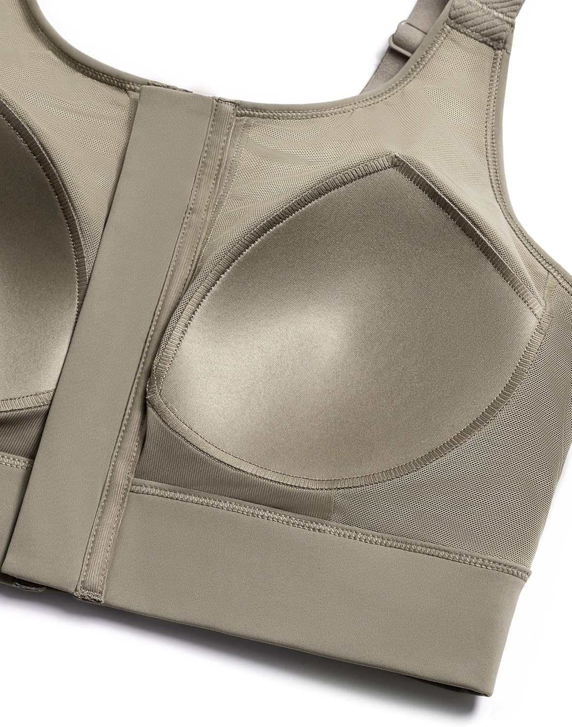 Yvette Adjustable Zip Front Sports Bras for Women High Support Impact Criss Cross Running Bra for Large Breasts