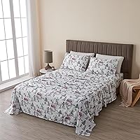 Vista 35 de 4-Piece Full Size Stripe Microfiber Sheet Set - Ultra-Soft, Brushed Bedding Sheets & Pillowcases - Wrinkle Free, Comfortable, All-Season Bed Sheets