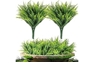 Artificial Ferns for Outdoor Greenery Decor - 10PCS Fake Fern Outdoors