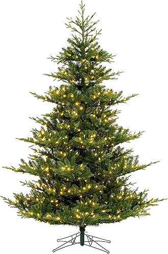 Vickerman Dura-Lit® - Árbol de Navidad artificial de abeto Hudson Fraser de 6.5 pies, mini luces LED blancas cálidas – Decoración realista de