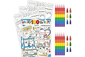 30 Pcs Happy 100th Day Coloring Poster Pack