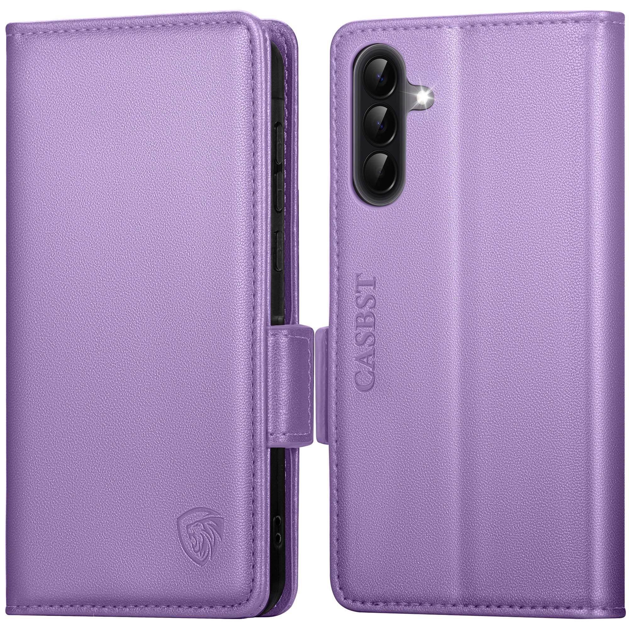 CASBST Handyhülle für Samsung Galaxy A50/A30S Hülle, Premium Leder Schutzhülle Klappbar für Samsung Galaxy A50 Flip Case mit Kartenfach Ständer Magnet Klapphülle für Samsung A50 Hülle (Schwarz)