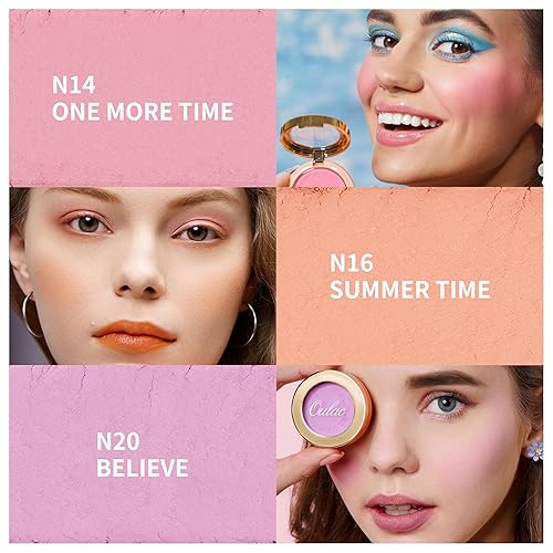 Miniatura 4 de OULAC Blush Makeup Rubor crema altamente pigmentado  Brillo mate natural  Forma y cara resaltada  Rubor libre de crueldad animal con aceite de rosa