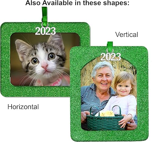 Miniatura 6 de Expressly Yours! Adorno fotográfico de Navidad, adornos para decoración del árbol de Navidad, diseño magnético de fácil carga, incluye protector