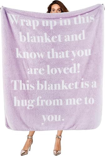 Bedsure Regalos para mujeres con texto en inglés «Get Well Gifts for Thinking of You», manta morada para después de una cirugía con palabras
