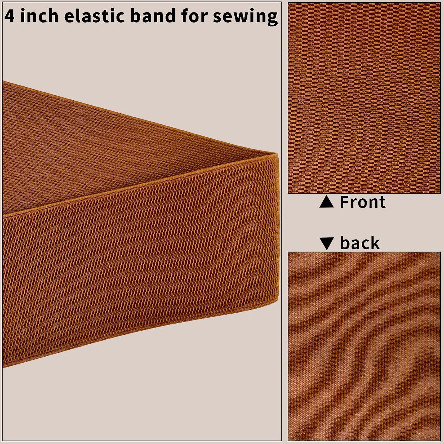Colored Wide Heavy Duty Knit Elastic Band 4 Inch– 10cm 10 Yards Flat Corn Grain Elastic Stretchy Tape with Smooth Soft Back for Waistband,Sewing & Clothing, Pants, DIY Projects &Crafts
