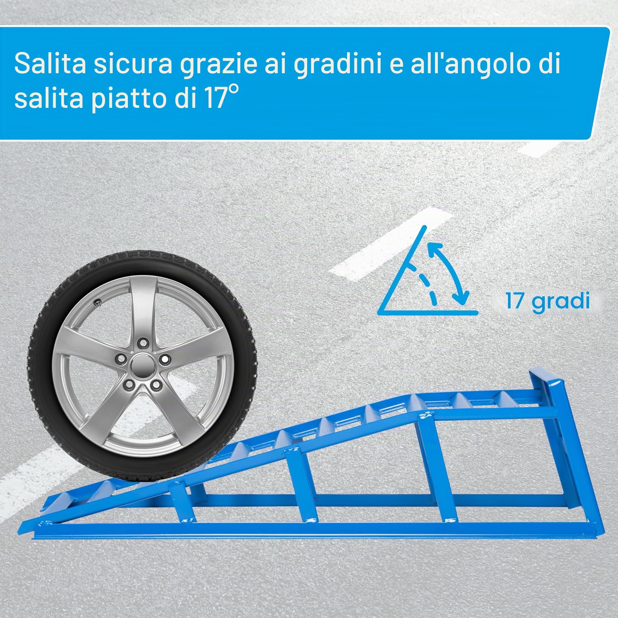 Cartrend 50156 Set Rampe di Salita per pneumatici fino a 225 mm di larghezza