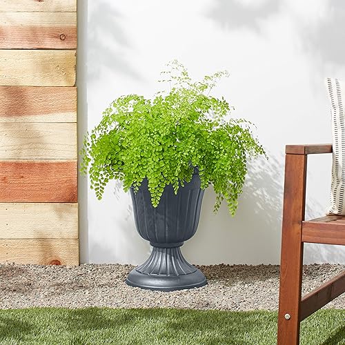 Miniatura 40 de PL10CP - Maceta clásica de plástico tradicional para interiores y exteriores, 15 x 13 pulgadas, cobre cepillado