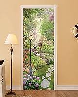 Vista 20 de FLFK Adhesivo mural para puerta, playa, despegar y pegar, tamaño combinado 30.3 x 78.7 pulgadas, dividido en 2 piezas