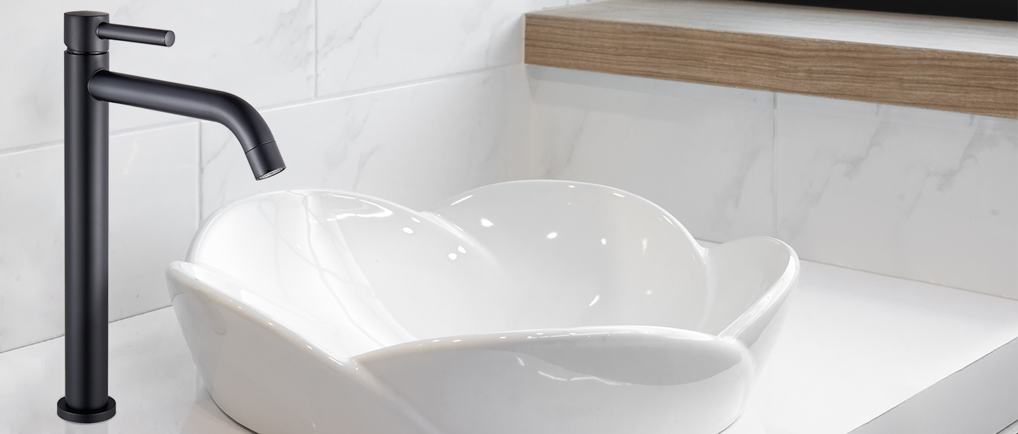 Tondiy Hoch Waschtischarmatur Matt Gold, Wasserhahn Bad Hohe