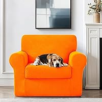 Vista 3 de SUBRTEX Juego de 3 fundas elásticas para sofá, fundas de cojín para respaldo, colección de protectores de muebles, para sofá de gran tamaño, sofá