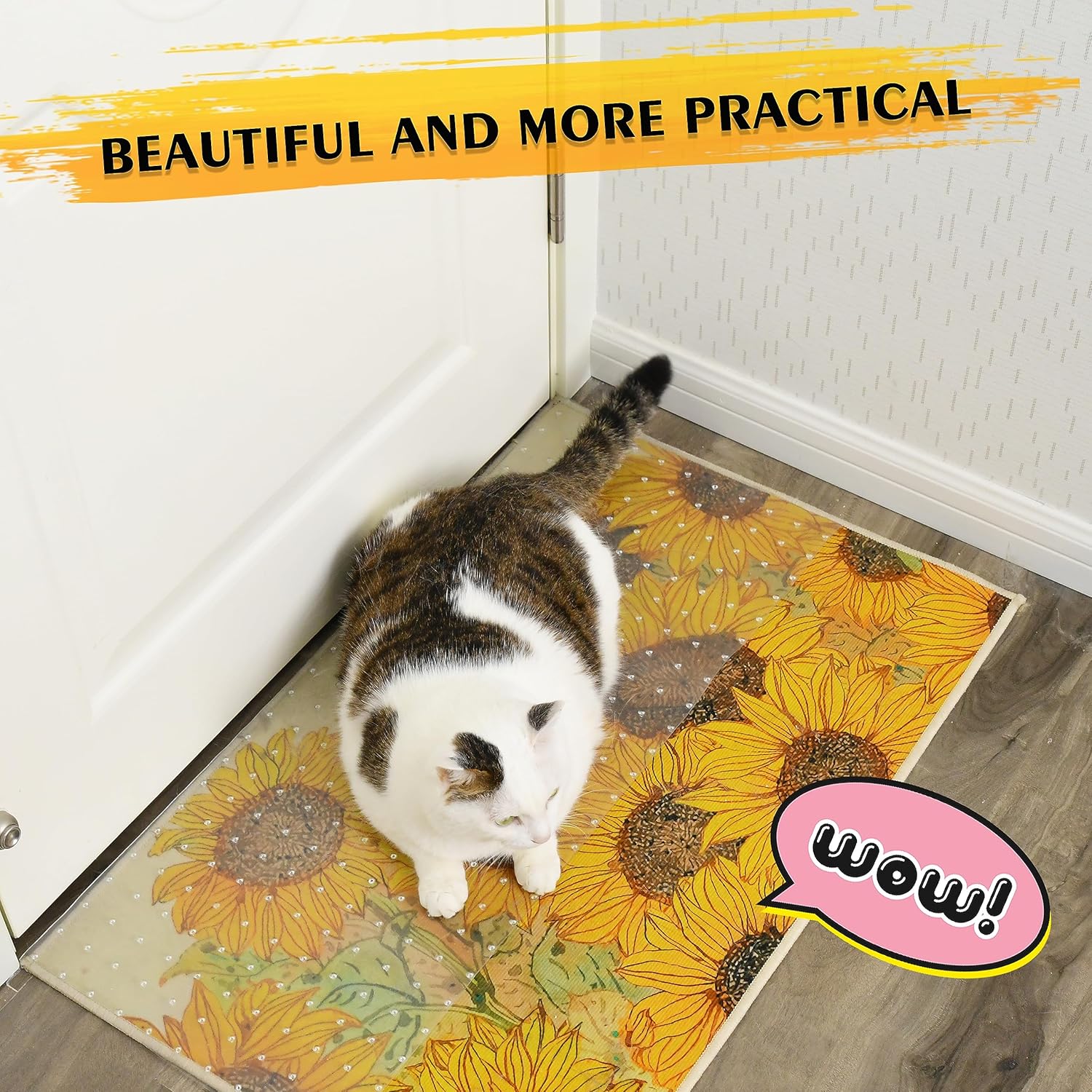Heavy Duty Doorway Carpet Protector, Heavy Duty Plastic Prevents Cats and Dogs from Scratching your Carpet and Rugs at Doorways Non-Slip 8.2Ft Floor Runner Thicker for Better Protection and Durability