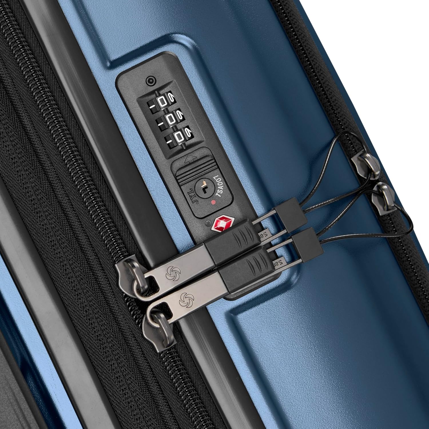 Samsonite 2 Piece Luggage Set with 21/28” Hardside Lightweight Octiv (Carry-On Pro with Front Pocket & Large Checked) Expandable, Four Spinner Wheels, Adjustable Handle, TSA Approved Lock - Blue