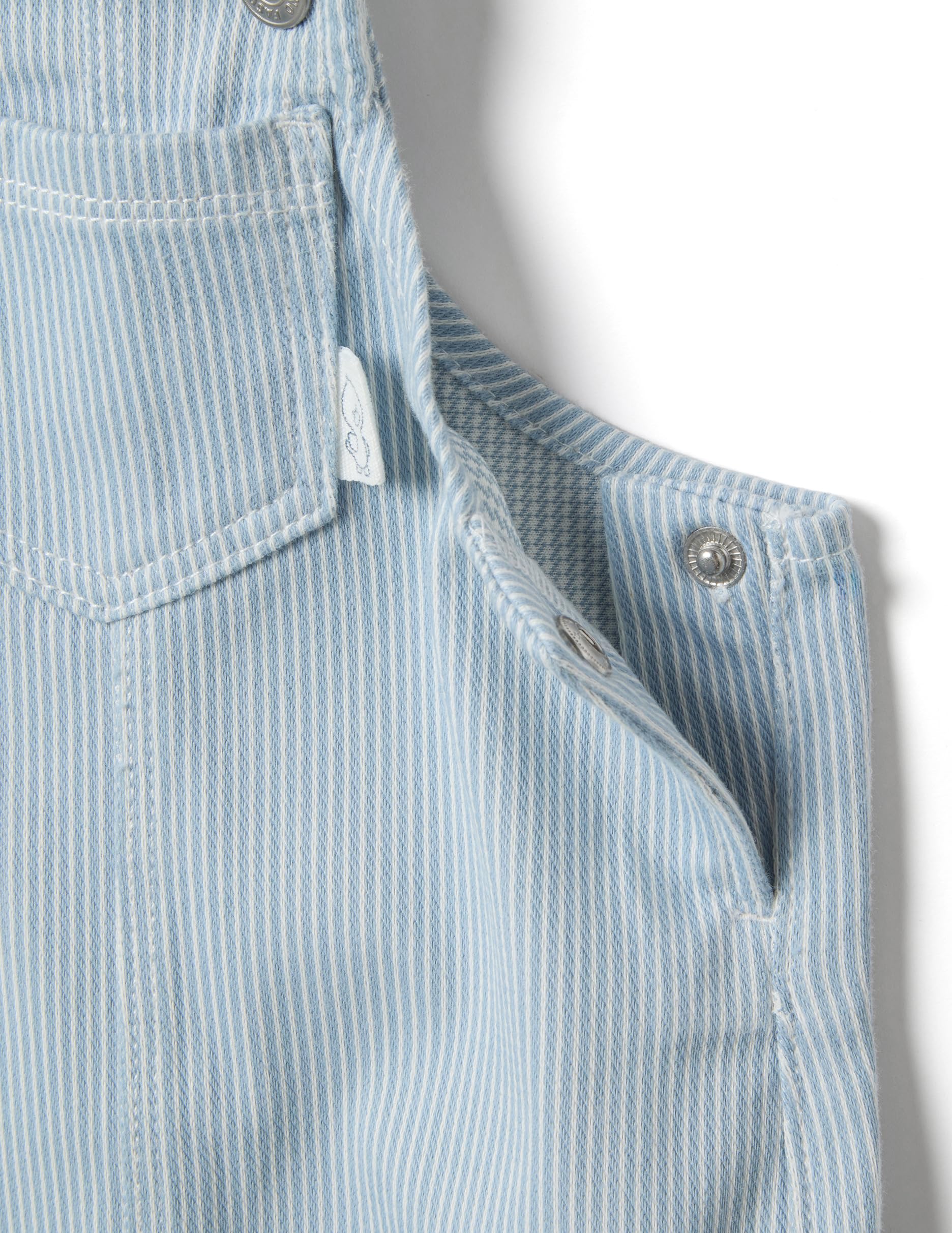 OVS KIDS Salopette a righe in misto cotone azzurra da neonata regular fit