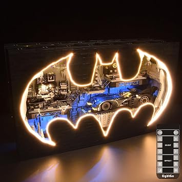 LightGo LED Lighting Kit Designed for Batman Compatible with Lego Batcave Shadow Box 76252 Building Set - Not Include Model Remote Version