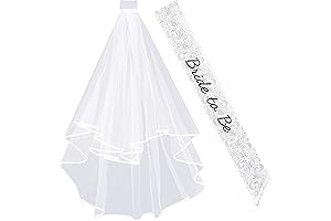 Bridal Shower Sash and Tiara Set with Ribbon Edges