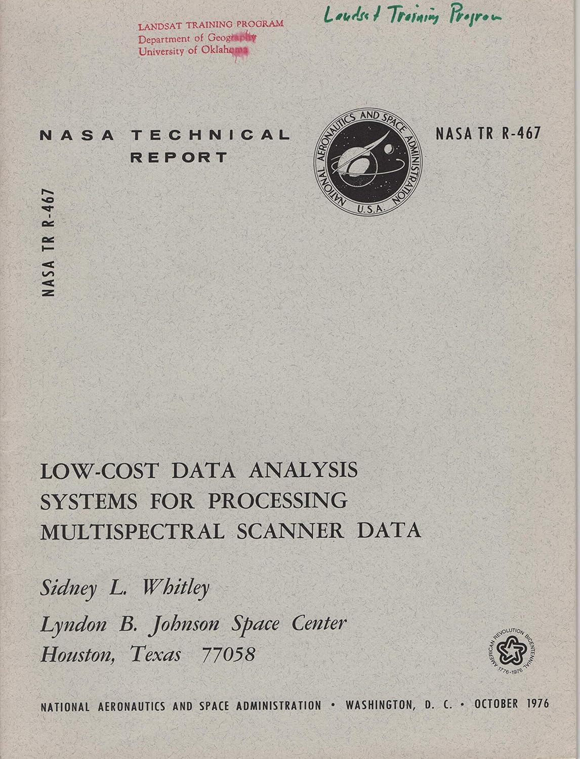 Low-cost data analysis systems for processing multispectral scanner ...