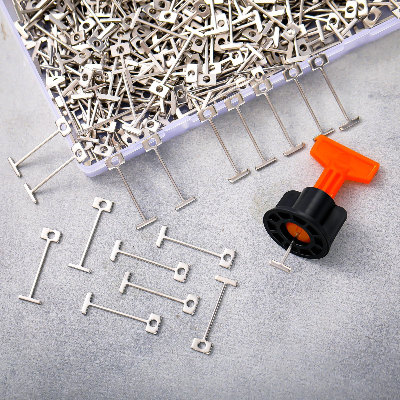 MorningRo 500 Stück 1/16 Zoll Ersatz-Stahlnadeln, Fliesen-Nivelliersystem, 1,5 mm Nivellierer, austauschbarer Stift, wiederverwendbarer Ersatzstahlstift, Fliesen, Konstruktionswerkzeuge für Wand,