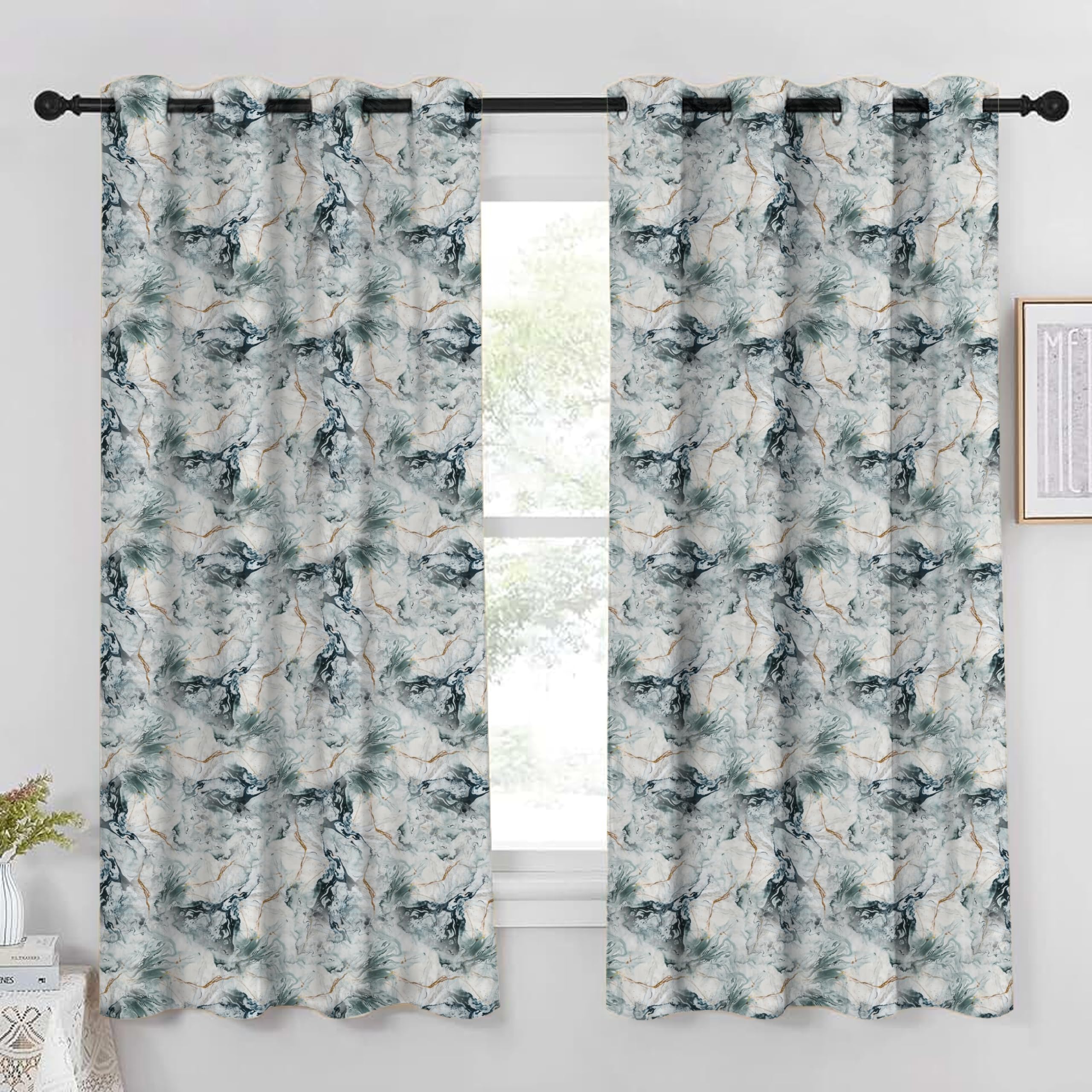 Marble Print Curtains - Elegant Home Décor -4