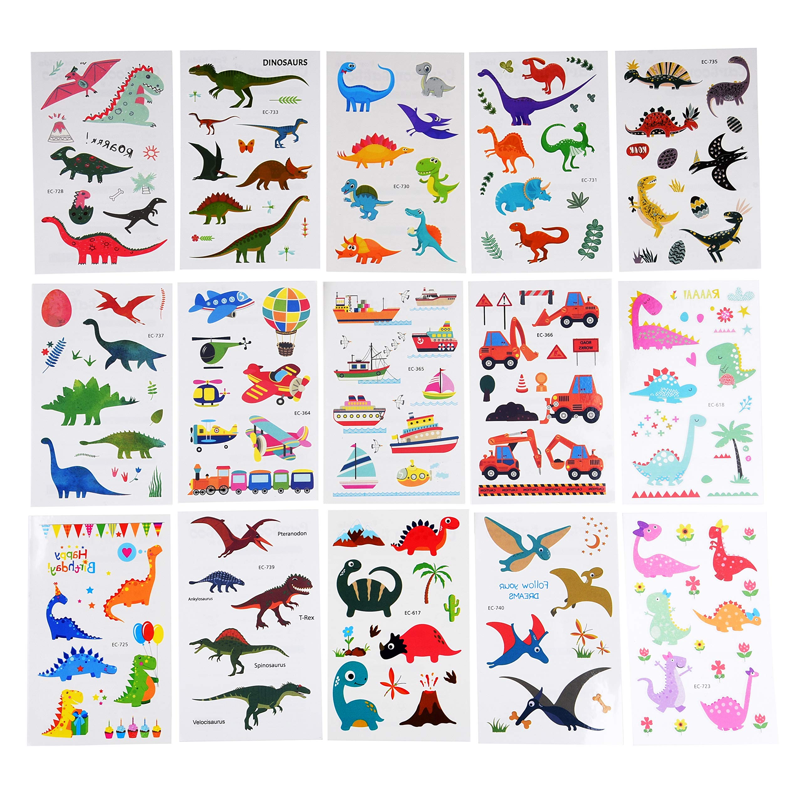 Temporäre Tattoos Für Kinder – Dinos & Fahrzeuge, 190 Sticker